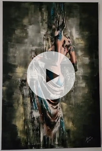 ArteDiAlina.com painting: Half Alien, Half Human